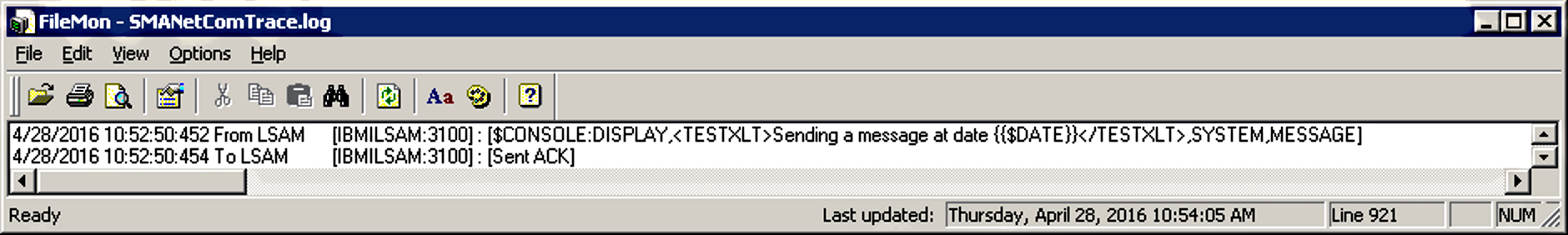 Default Translation Table Test Message Arrives at OpCon Default Translation Table Test Message Arrives at OpCon