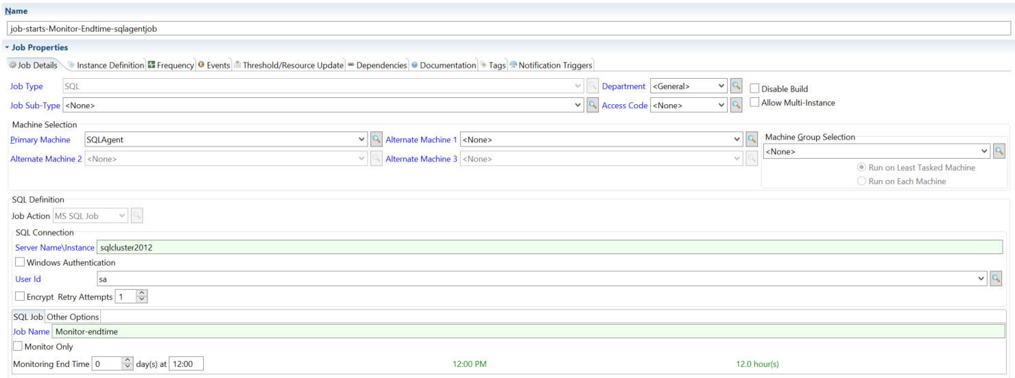 Defining MS SQL Job to Monitor with Specified End Time Defining MS SQL Job to Monitor with Specified End Time