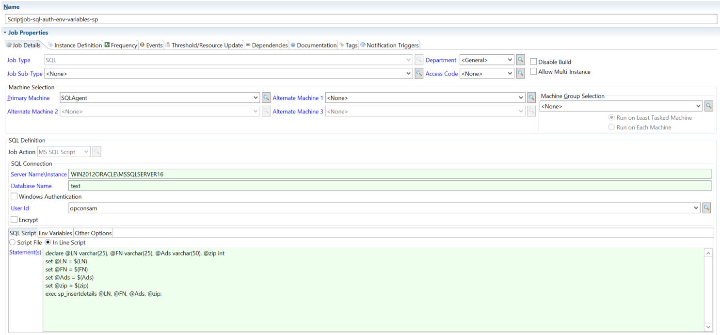 Defining MS SQL Script with Environment Variables Defining MS SQL Script with Environment Variables