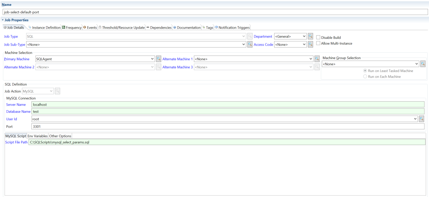 Defining MySQL with Default Port Defining MySQL with Default Port
