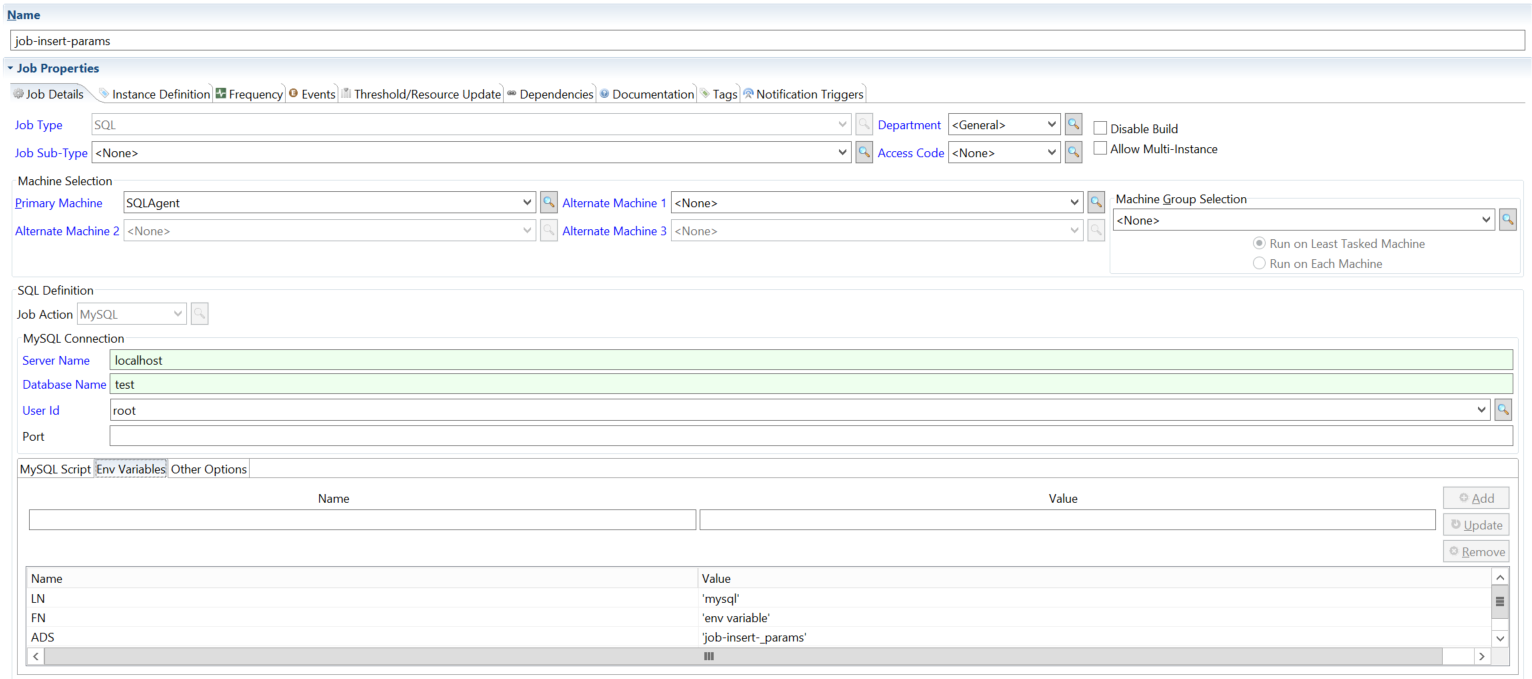 Defining MySQL with Environment Variables Defining MySQL with Environment Variables