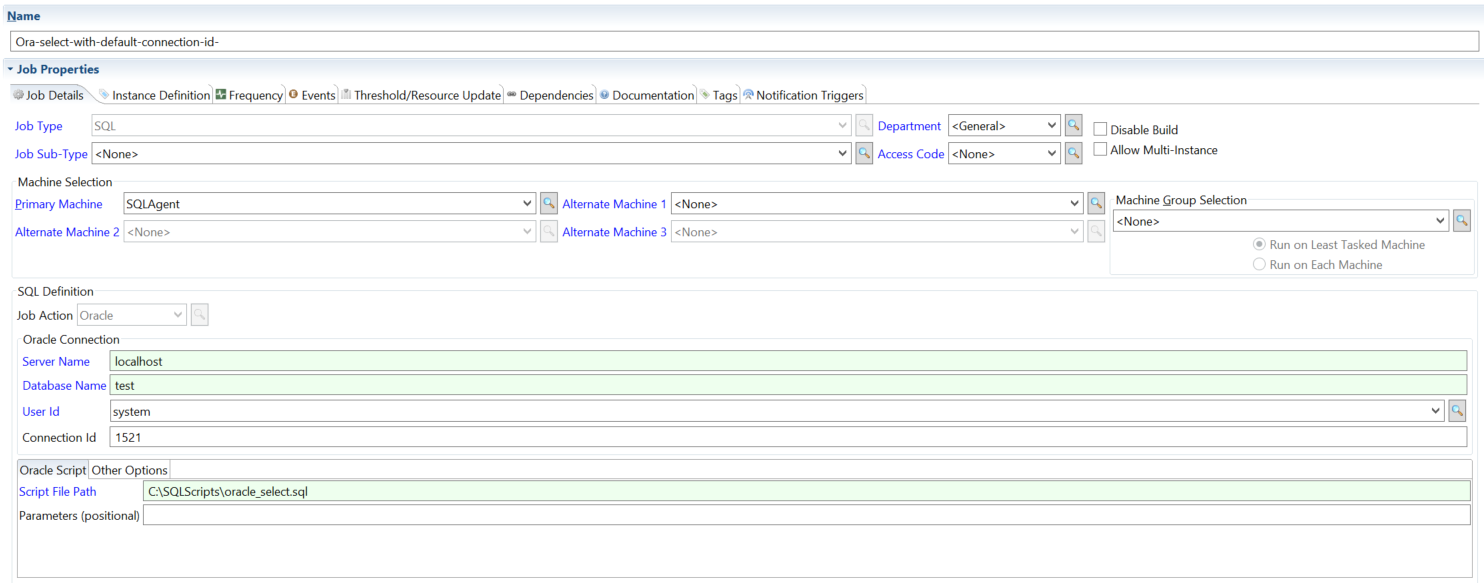 Defining Oracle with Connection ID Defining Oracle with Connection ID