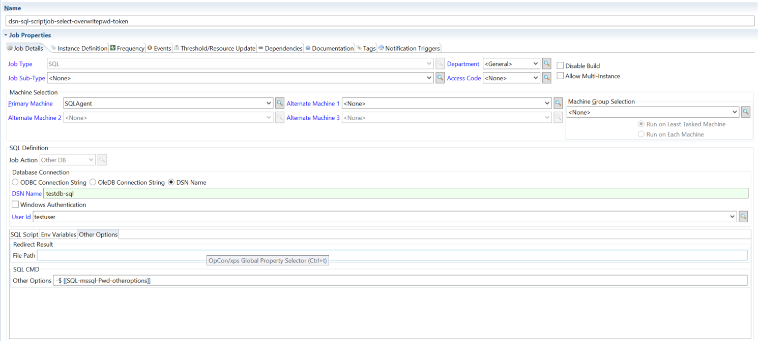 Defining Other DB using DSN Name with Overwrite Password Option Defining Other DB using DSN Name with Overwrite Password Option