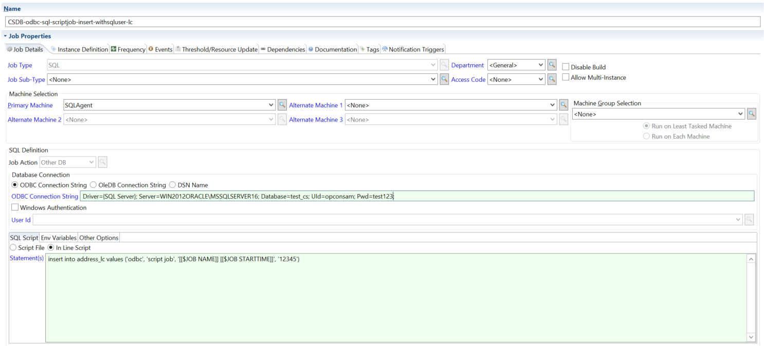 Defining Other DB using ODBC Connection String with In Line Script Defining Other DB using ODBC Connection String with In Line Script