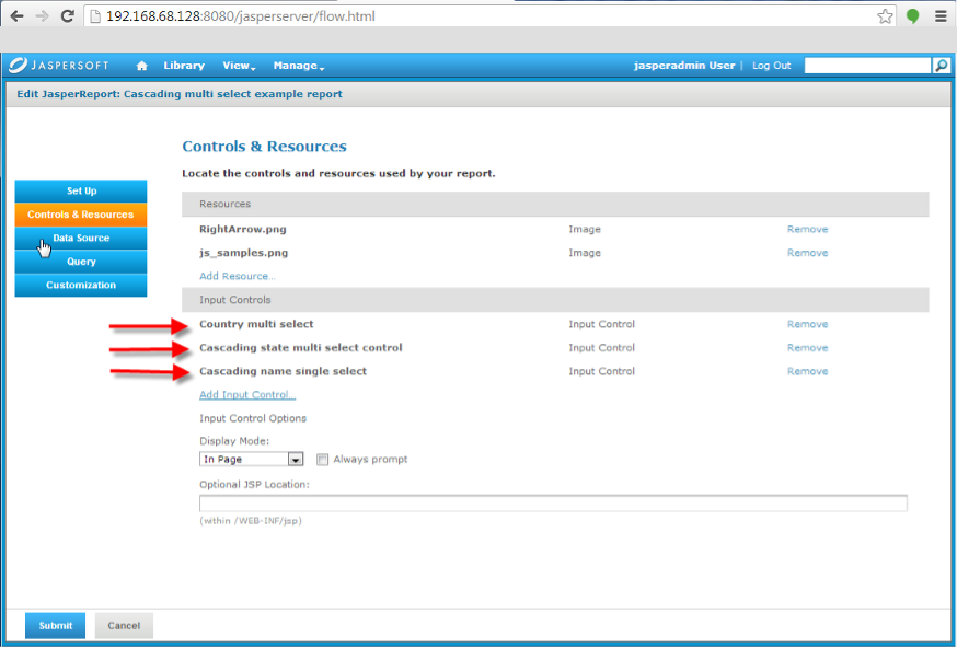 Input controls list