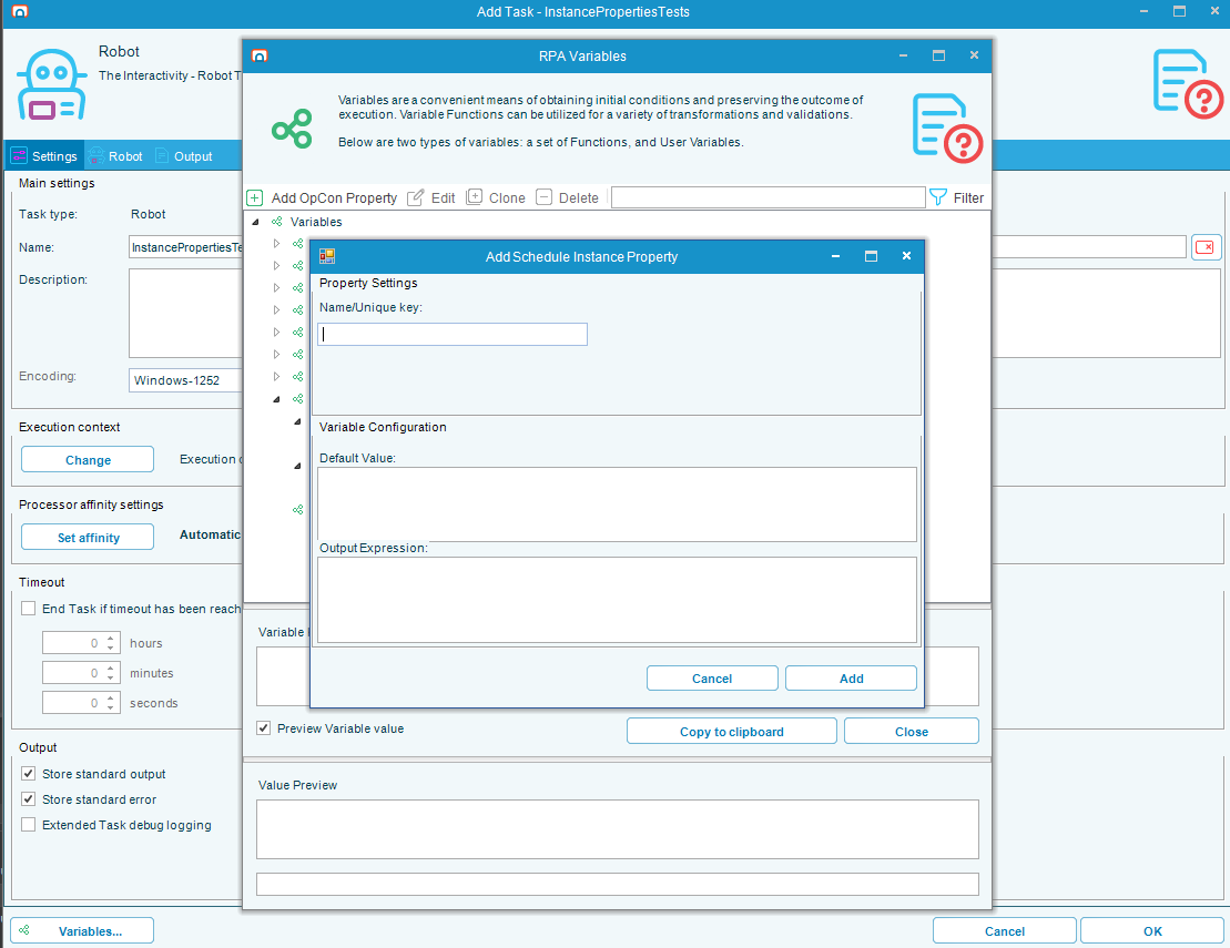 RPA Add/Edit form for an Instance Property