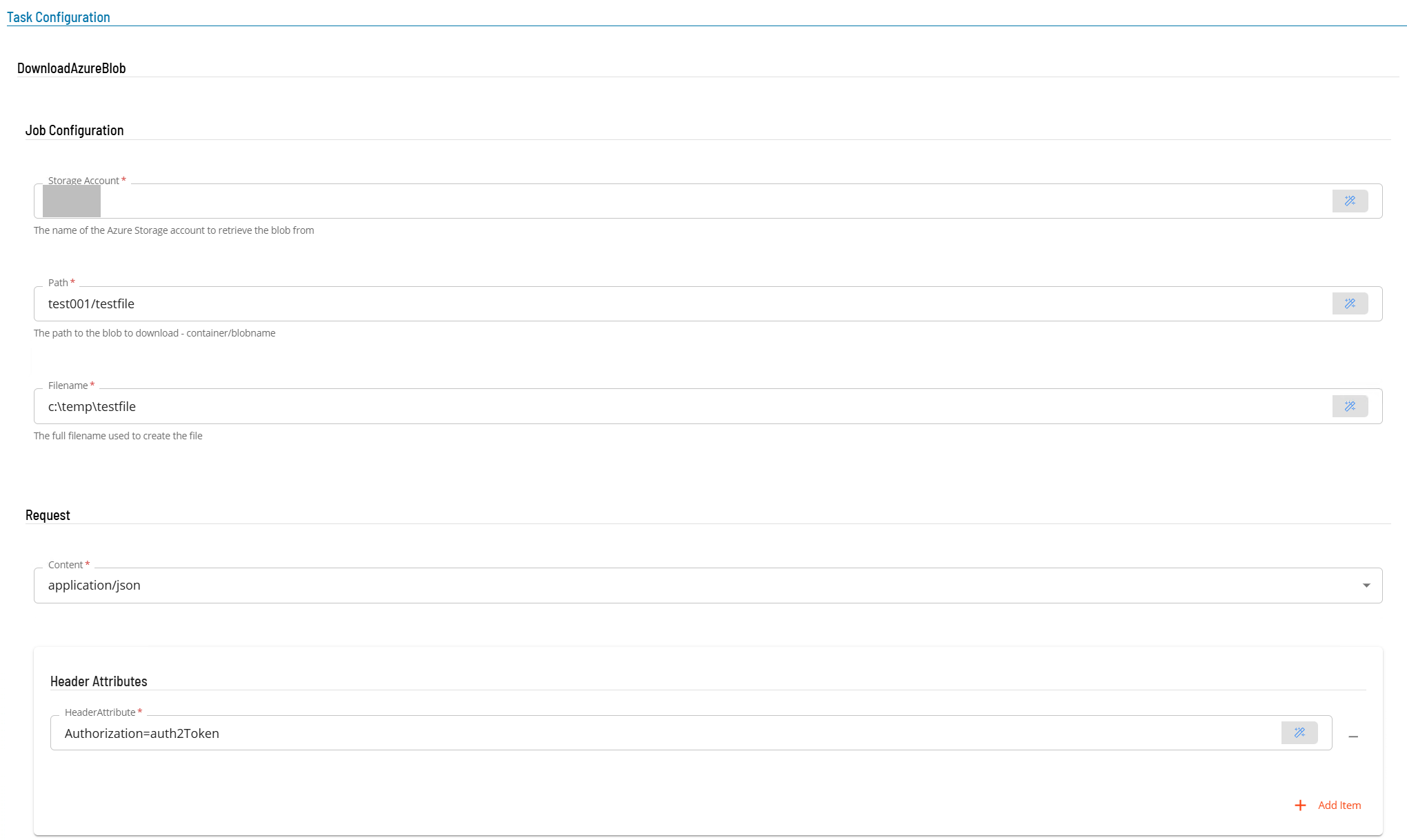 Defining a DownloadBlobStorage Master Job