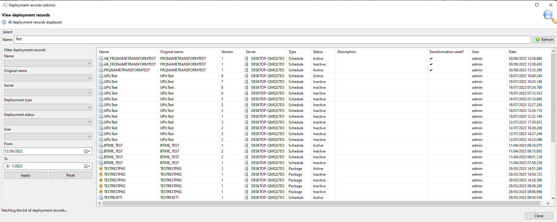 Browse Deployment Definition