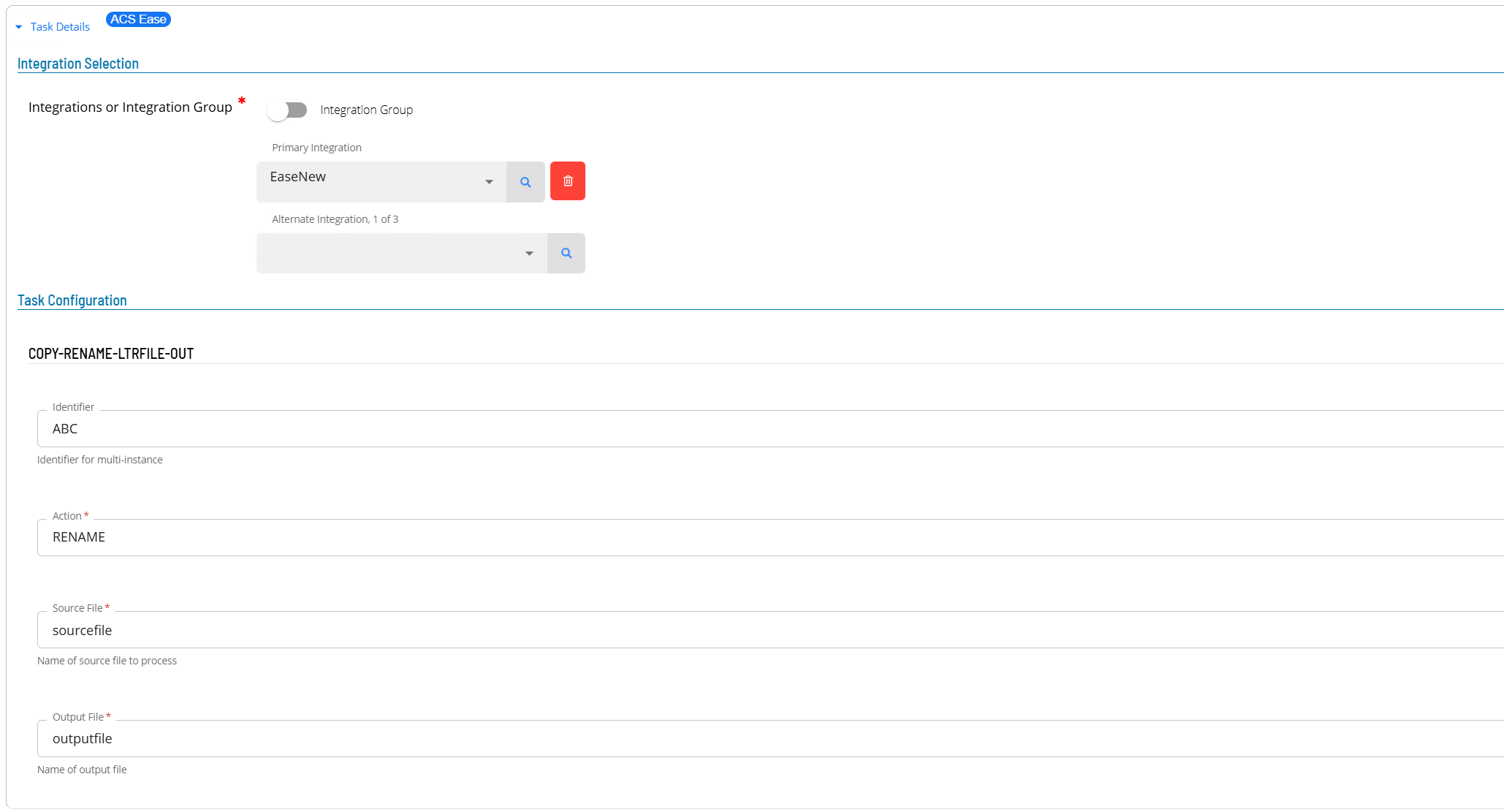 Defining a COPY-RENAME-LTRFILE-OUT Master Job