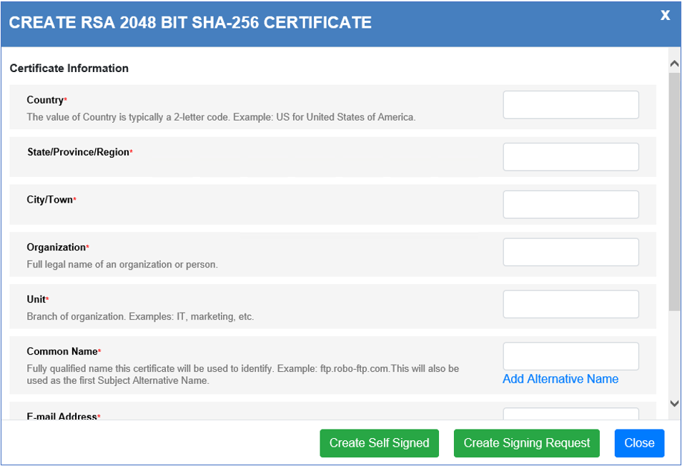 Create Certificates