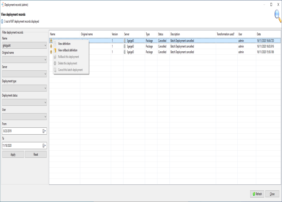 Deployment Browser