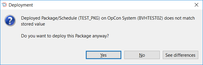 Deployment Mismatch Message