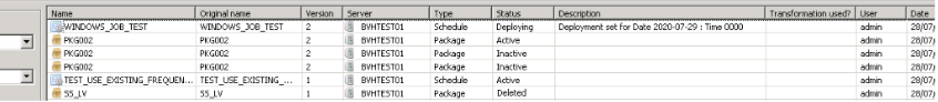 Deployment Record Showing Scheduled Deployment