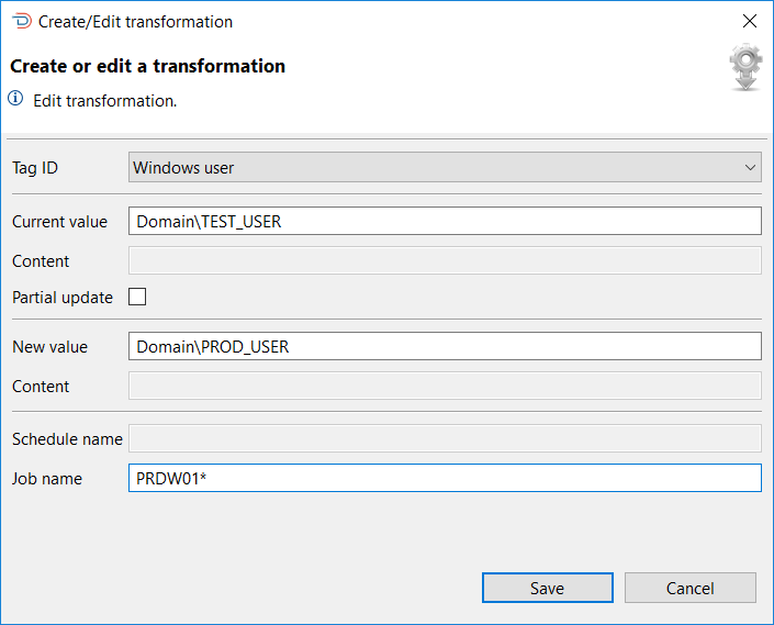 Create or Update Transformation Image