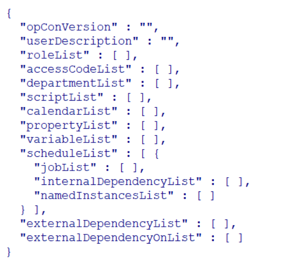 JSON Schedule Definition