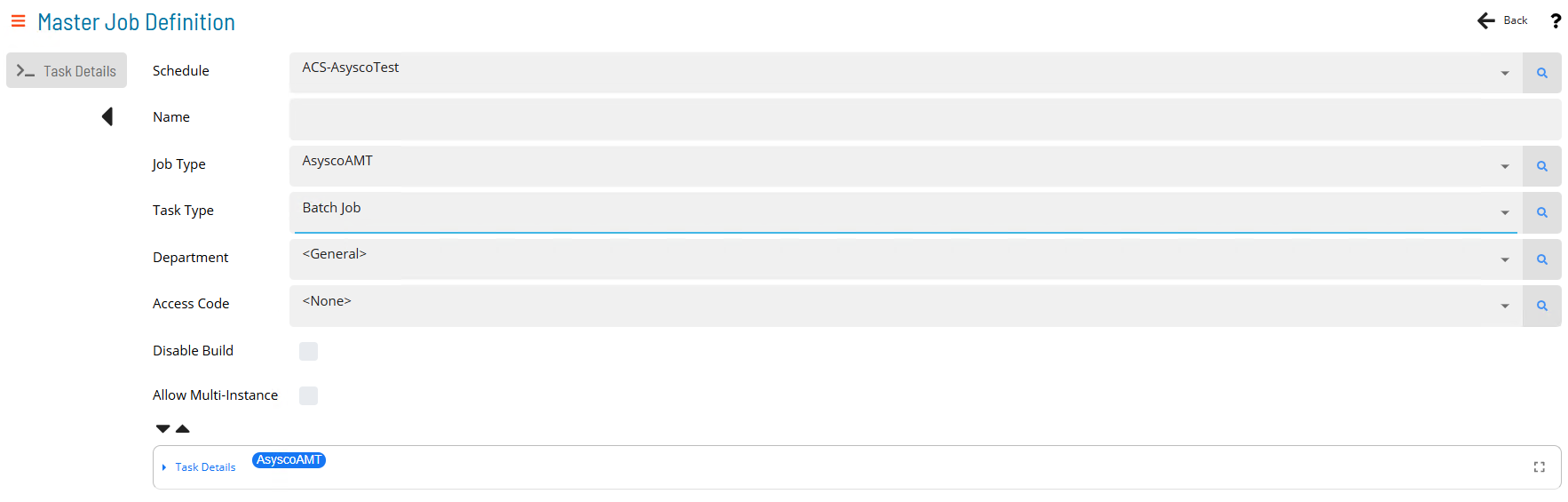 Defining a Master Job