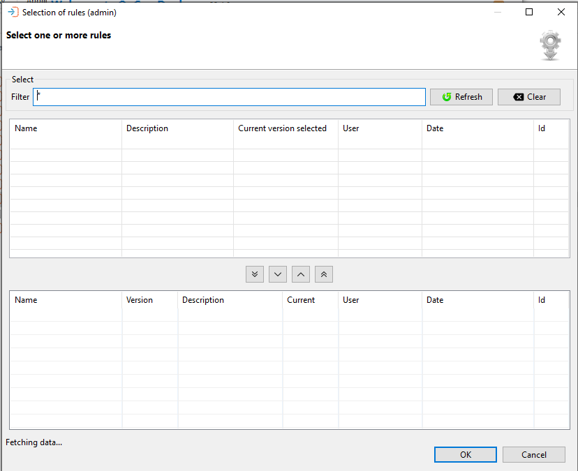 Package Default Transformation Rule Selection Dialog