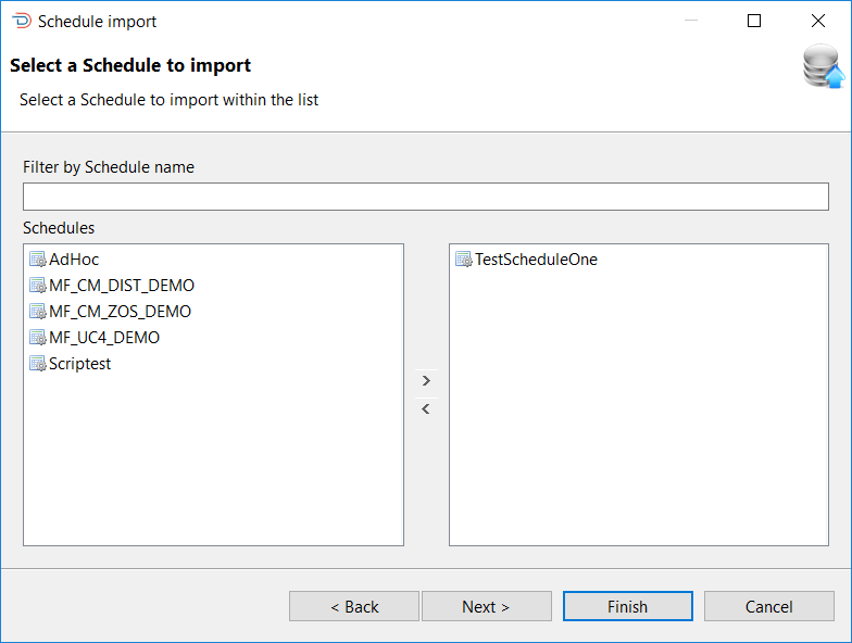 Schedule Import Schedule Selection Image