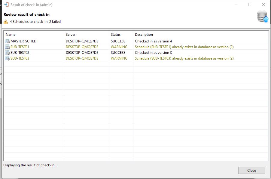 Schedule Import Success Image