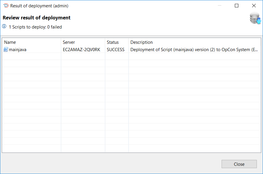 Deploy Scripts Result Image