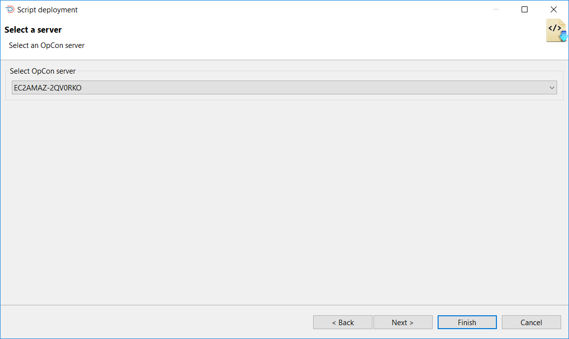 Deploy Scripts Select Server Image