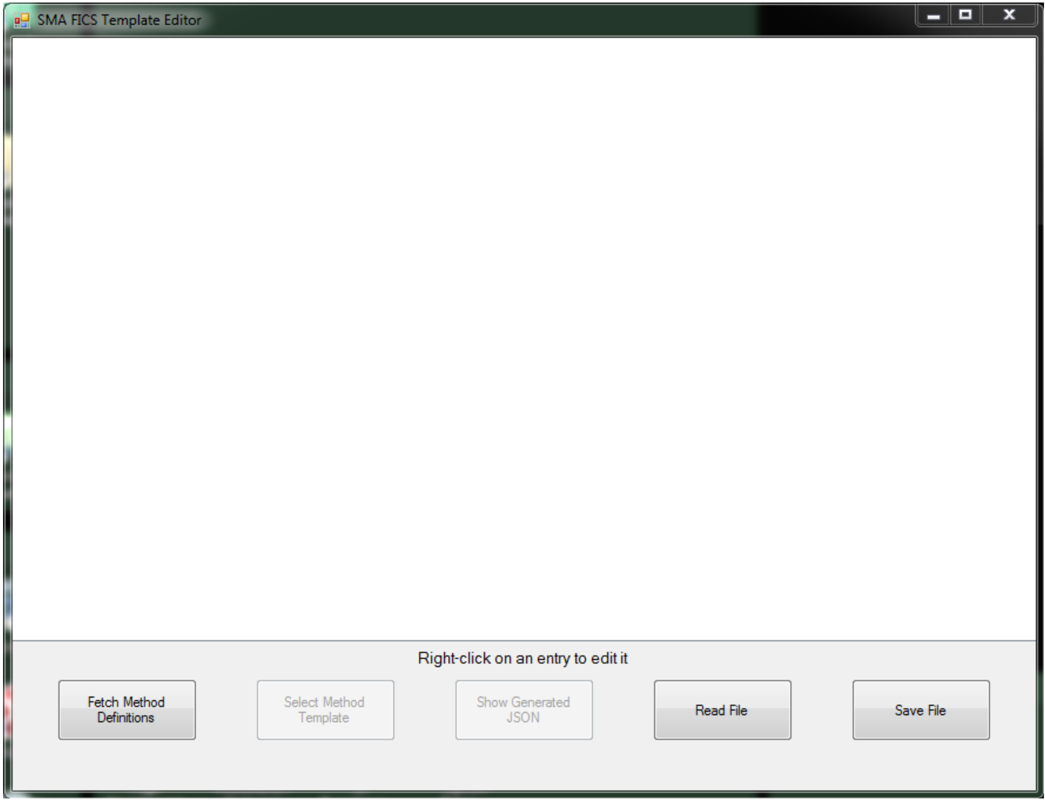SMAFICSTemplateEditor initial view