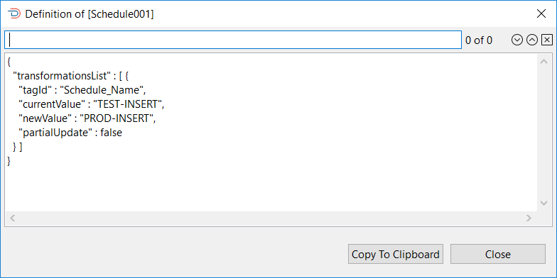 Viewing Transformation Rule Definitions from Package Dialog