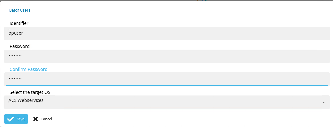 Defining a Batch User